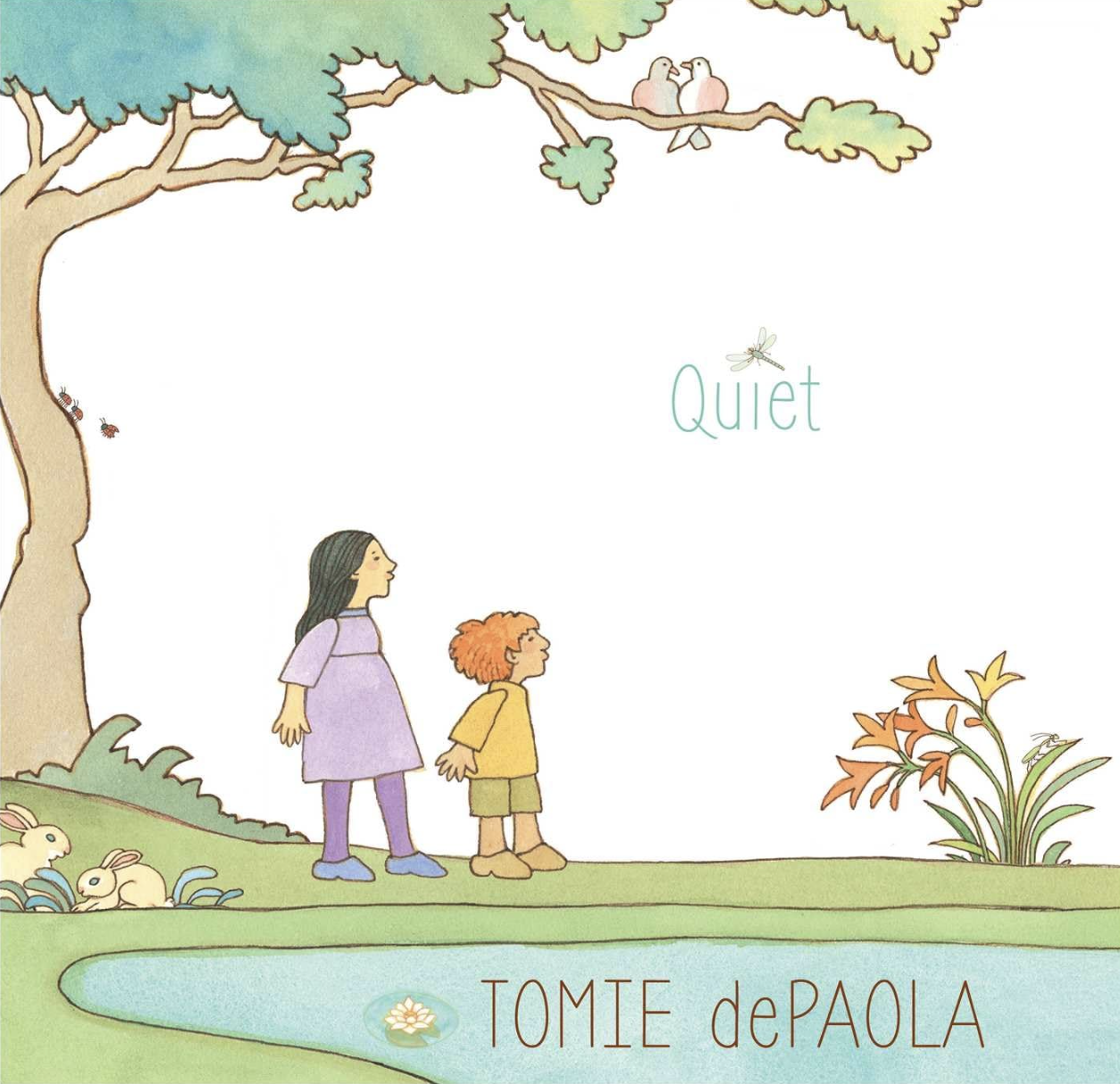 The cover of this new book, Quiet, by Tomie DePaola.