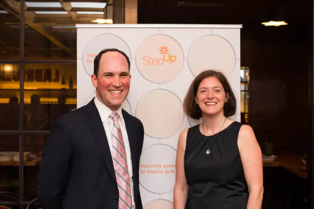 Kate Cicchelli (R) and Cameron Smith (L) at a Step Up Power Breakfast in Chicago in 2015.