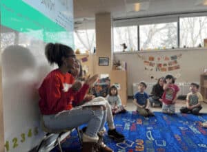 Junior Kindergarten students explore storytelling and book-making.